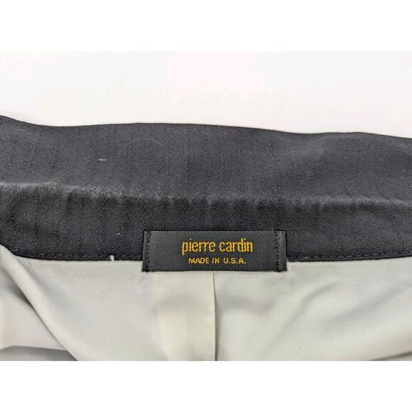 PIERRE CARDIN Black on Black Tonal Striped MENS TUXEDO JACKET 44L 1 Button - Picture 13 of 13